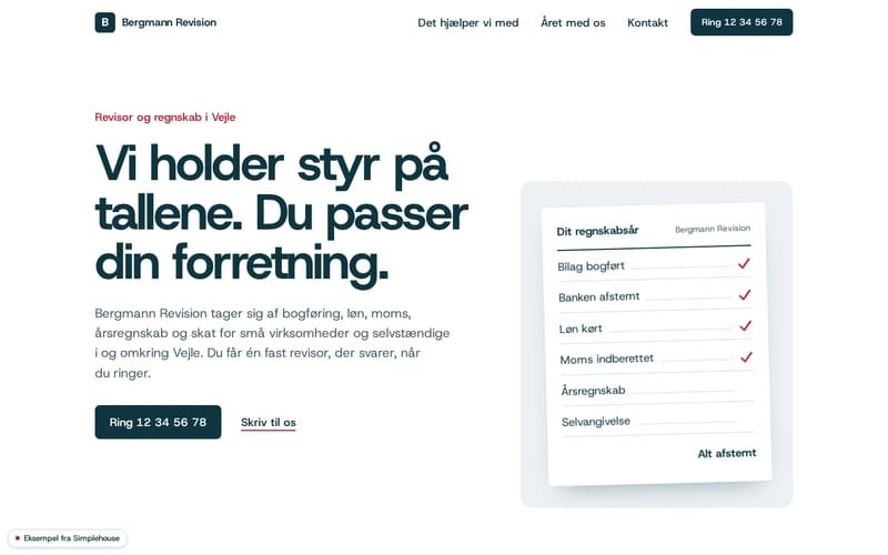 Forsiden af eksemplet Bergmann Revision